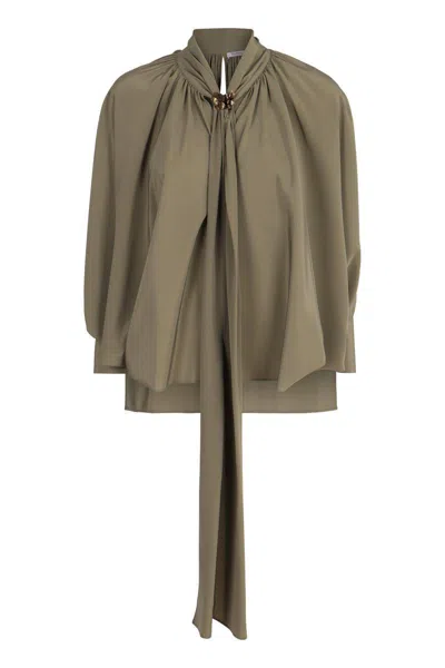 Max Mara Leonida Silk Blouse In Green