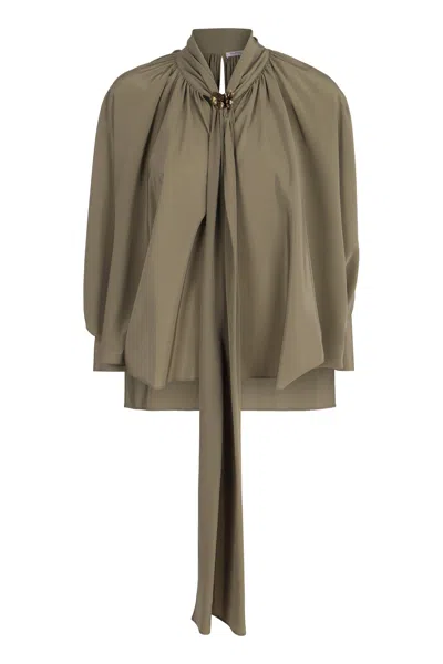 Max Mara Leonidia Long Sleeved Blouse In Green