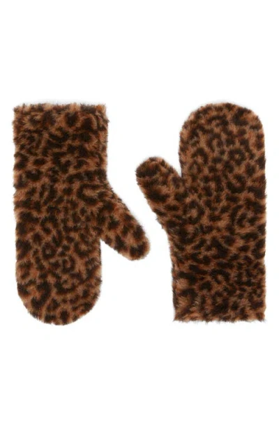 Max Mara Mittens In Jacquard-knit Alpaca And Wool Teddy Fabric In Brown