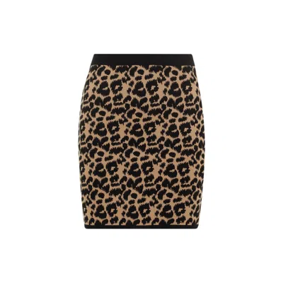 Max Mara Jacquard Leopard Domizia Mini Skirt In Multi