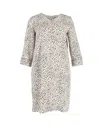 Max Mara Leopard Print Shift Dress In Multicolor Silk In Multi