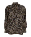 Max Mara Etna Leopard-print Silk Shirt In Black