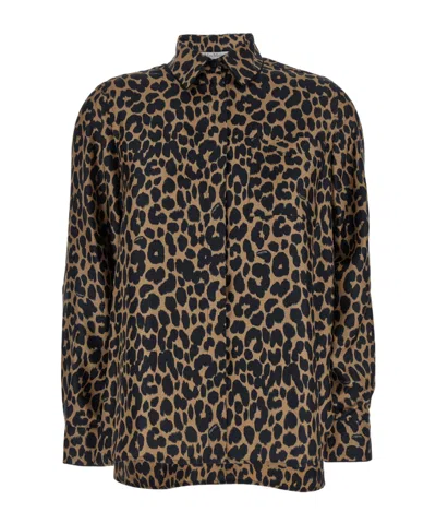 MAX MARA MAX MARA LEOPARD PRINTED LONG-SLEEVED TOP