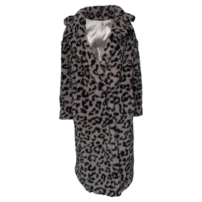 Pre-owned Max Mara , Leopard Printed Teddy Coat In Black