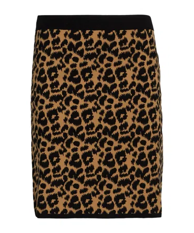 Max Mara Leopardprint Knit Midi Skirt In Animal Print