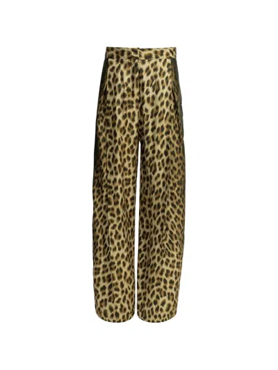 Max Mara Leopard-print Silk Trousers In Animal Print