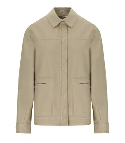Max Mara Lepre Beige Denim Effect Jacket In Multi