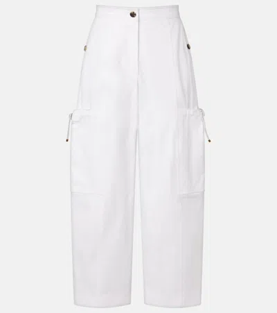 Max Mara Lepre Cotton Wide-leg Pants In White