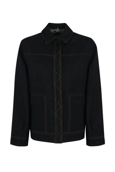 Max Mara Lepre Jacket In Dark Denim In Denim Scuro