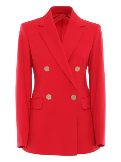 MAX MARA LERICI DOUBLE-BREASTED GOLD-BUTTON BLAZER