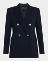 Max Mara 'lerici' Blue Double Breasted Blazer In Navy