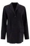 Max Mara Single-breasted Jersey Blazer Jackets Blue