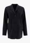 Max Mara Single-breasted Jersey Blazer Jackets Blue In Blue