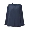 Max Mara Leticia Blue Silk Saharan Shirt ' In Blue