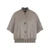Max Mara Leticia Bomber Cape In Cacha Grey Cashmere