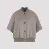 Max Mara Leticia Bomber Cape In Cacha Grey Cashmere In Gray