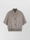 Max Mara Leticia Bomber Cape In Cacha Grey Cashmere In Gray