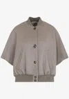 Max Mara Leticia Bomber Cape In Cacha Grey Cashmere In Gray