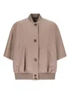Max Mara Leticia Button-fastening Short-sleeved Jacket In Gold
