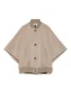 Max Mara Jacket With Front Pockets And High Collar In Brown