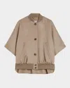 Max Mara Leticia Cashmere Button-front Cape In Neutral