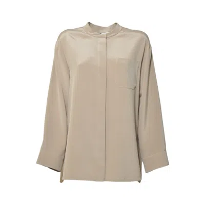 Max Mara Leticia Dark Beige Silk Saharan Shirt '