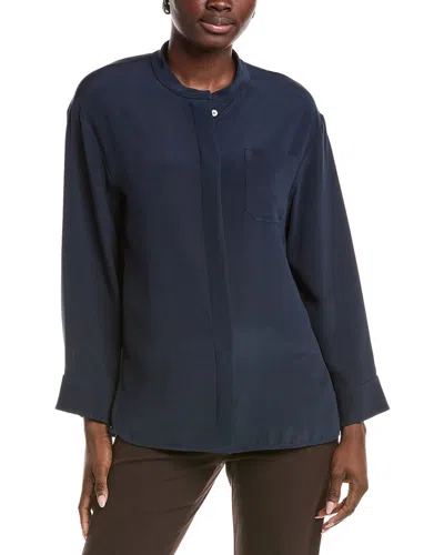 Max Mara Leticia Silk-blend Top In Blue
