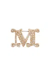 Max Mara Letter Brooch In Gold
