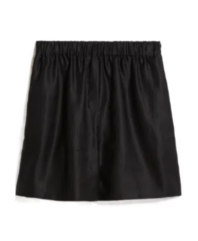 Max Mara Letter Embroidered Shorts In Black