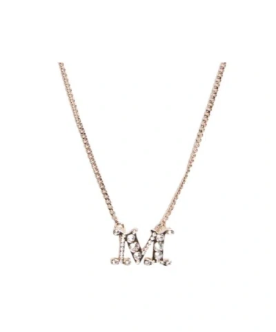 Max Mara Letter Shape Necklace In Transparent