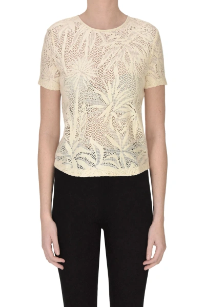 Max Mara Lettera Lace Blouse In White