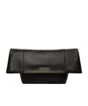 Max Mara Large Clutch In Natural Leather In Black