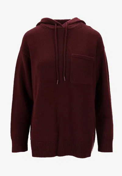 Max Mara Liana Drawstring Hooded Sweatshirt In Purple