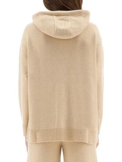 Max Mara Liana Hooded Sweater In Beige
