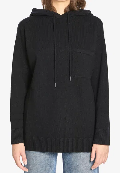 Max Mara Liana Hooded Sweater In Wool And Cashmere In Black