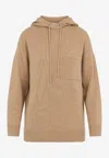Max Mara Relaxed Fit Knit Sweater With Hood In Brown