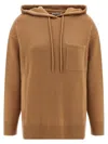 Max Mara Liana Wool And Cashmere Hooded Sweater In Brown