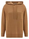 Max Mara Liana Wool And Cashmere Hooded Sweater In Brown