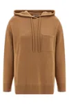 Max Mara Liana Wool And Cashmere Hooded Sweater In Brown