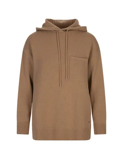 Max Mara "liana" Sweatshirt In Cashmere And Wool In Brown