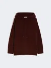 Max Mara Drawstring Hoodie Applique Pocket In Brown