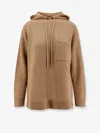 Max Mara Liana Wool And Cashmere Hooded Sweater In Brown
