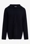Max Mara Wool And Cashmere Hooded Sweater In Blue