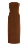 Max Mara Libbra Wool-cashmere Jersey Dress In Brown