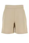 Max Mara High Waist Textured Fabric Shorts With Side Pockets