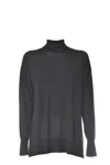 Max Mara Libia Turtleneck In Black Cashmere In Gray
