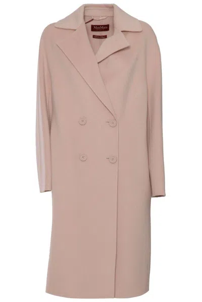 Max Mara Licenza Double-breasted Coat In Pink