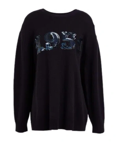 Max Mara Light And Thin Knitted Sweater In Blue