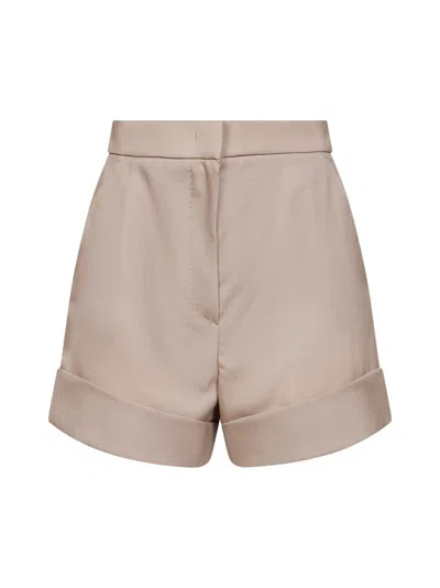 Max Mara Light Beige Canvas Mxmcelebre Shorts In Neutral