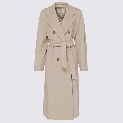 Max Mara Light Beige Wool Madame Coat In Neutral